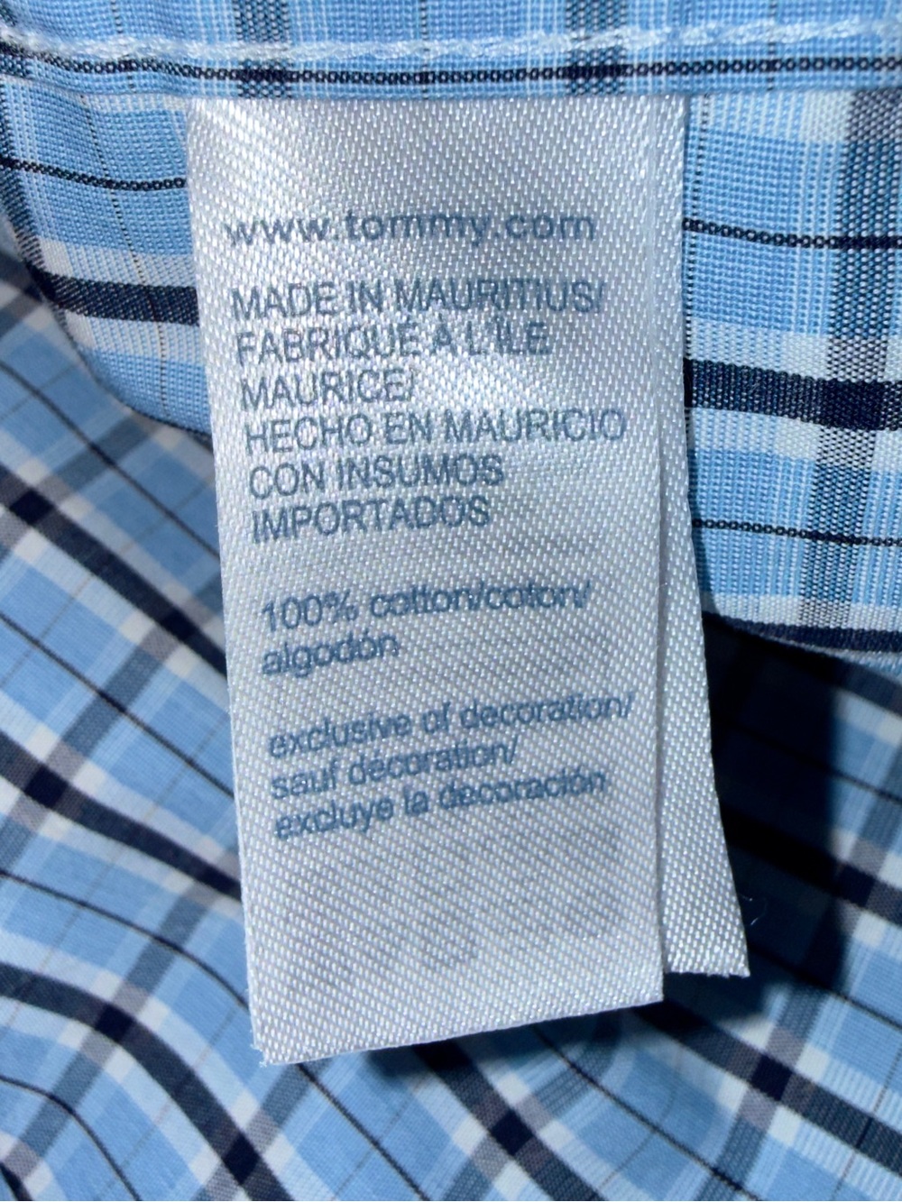 Tommy Hilfiger Blue and Navy Check Long-Sleeve Button-Down Shirt - Picture 4 of 5